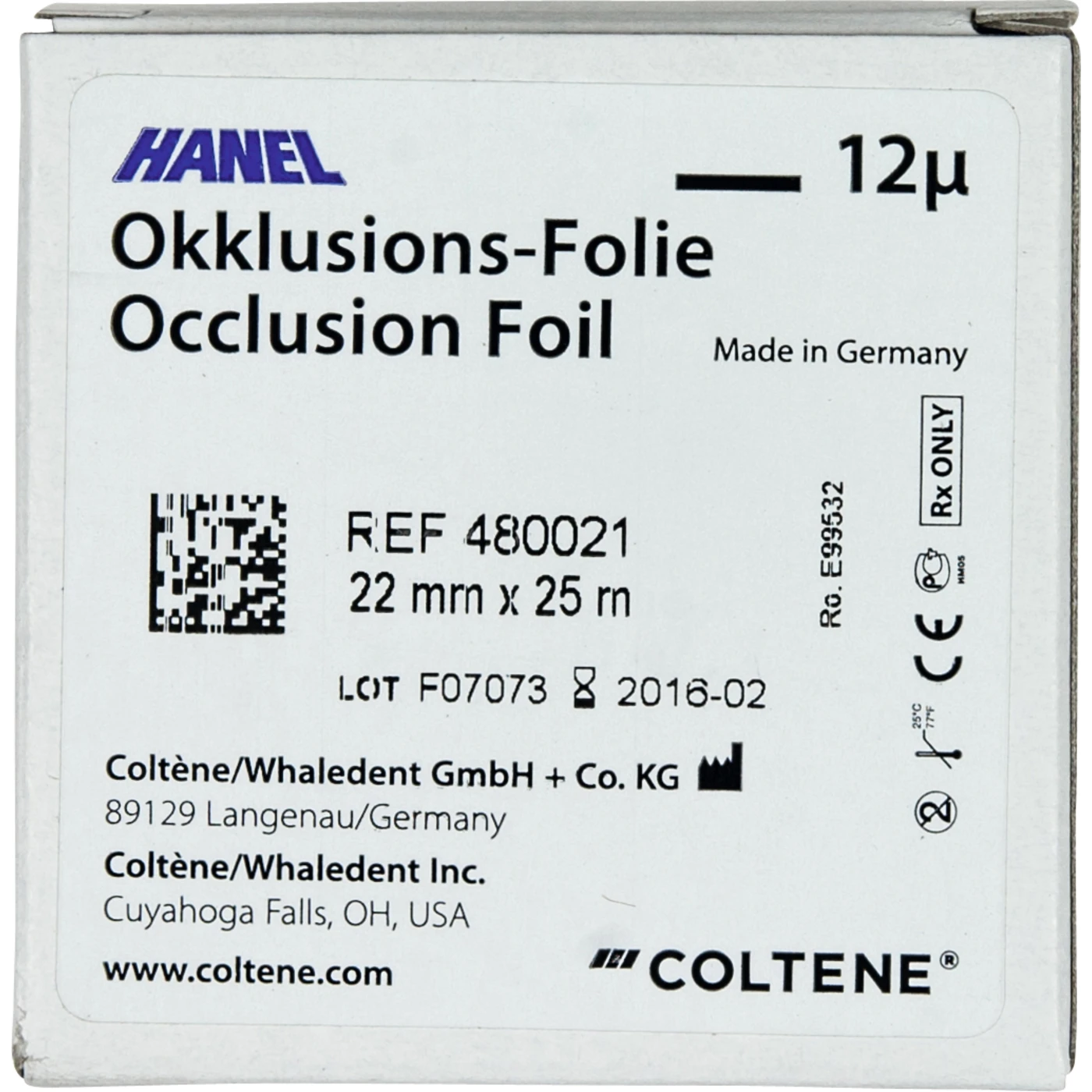 HANEL Occlusions-Folie, einseitig 12 µm